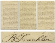 Benjamin Franklin Letter Signed to Scotsman Lord Kames, Mentioning His Book on Successful Living, ...you will not doubt my being serious in the Intention of finishing my Art of Virtue...